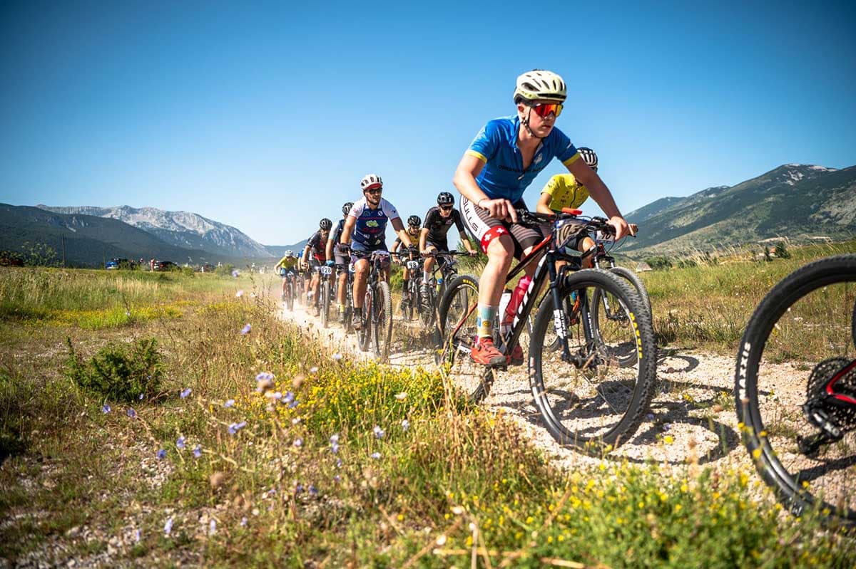 Cyclist riding outdoors