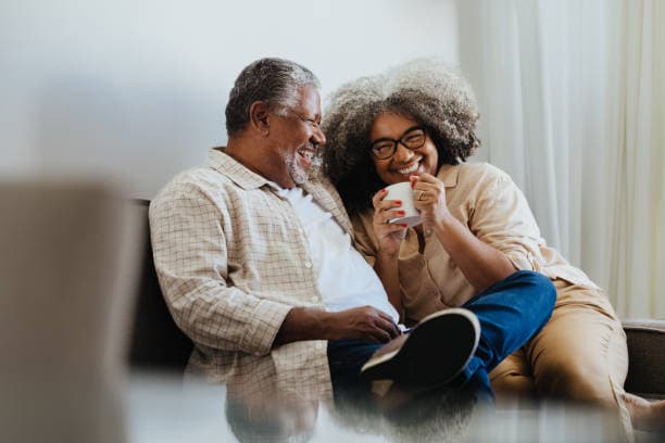 Man and woman at home